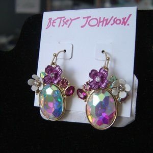 New Betsey Johnson floral Drop Earrings